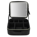 Bolsa de Maquillaje Portátil con Espejo y Luz LED