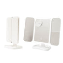 Espejo de Maquillaje Tríptico Recargable con Aumento y Luz LED