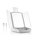 Espejo LED Plegable con Organizador de Maquillaje 3 en 1